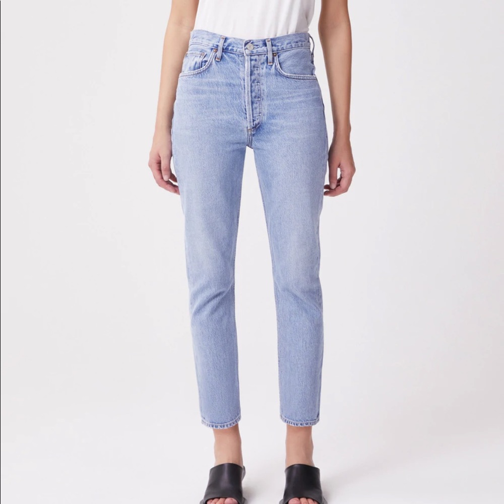 Agolde Riley High Rise Straight Crop light blue Dimension 27